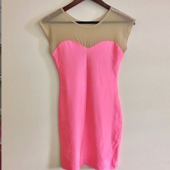 American Apparel Sweetheart Two Tone Pink Dress - Picture 1 of 7
